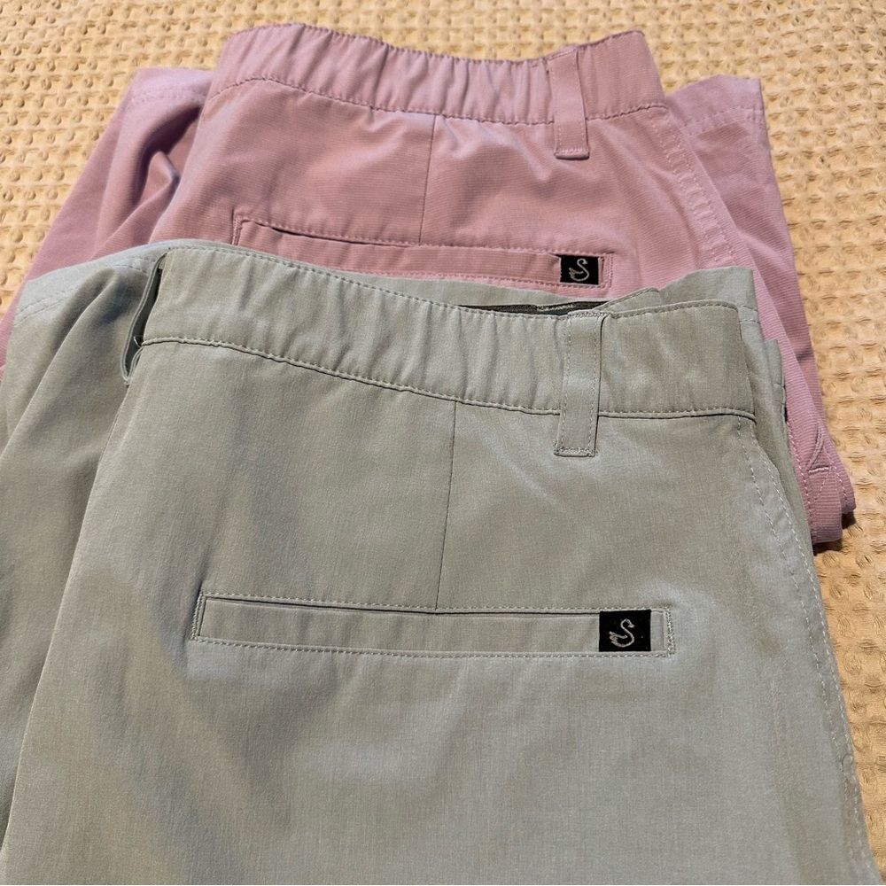 S Collection Men’s Casual Shorts - Sage and Dusty Pink